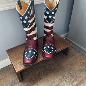 J. B. Dillion Patriotic Cowboy Boots with Stars and Stripes